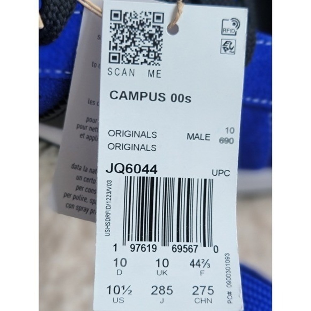 NEW Adidas Campus 00s Originals Sneakers - Semi Lucid Blue/Black Size‎ 10.5 - Picture 3 of 9
